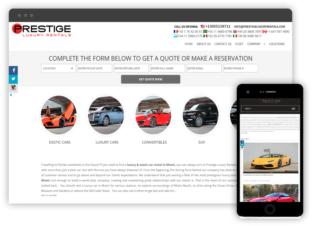 Prestige Luxary Rentals Codevian Technologies